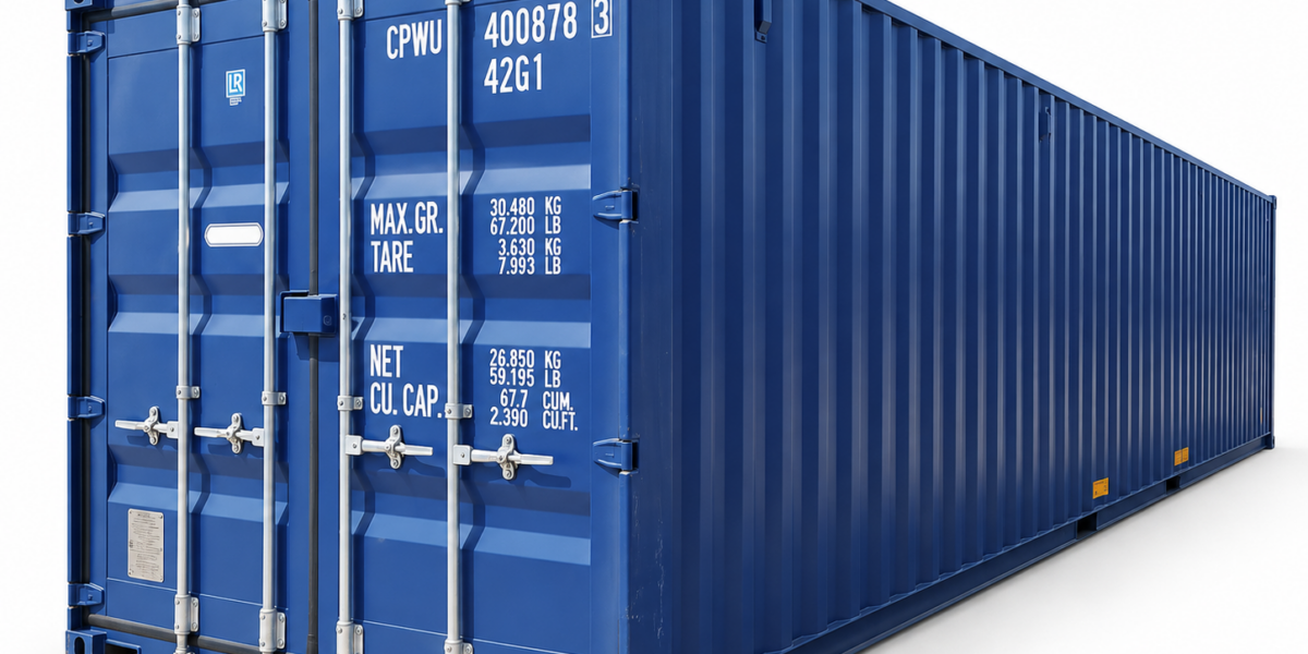 Container in ferro da 40 piedi High Cube blu